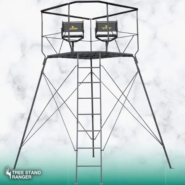 Rivers Edge 2 Man Outpost Tower Best Comfortable Quadpod Hunting Stand